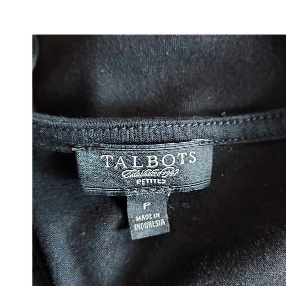 🔴3/$20 Talbots Black Blouse with Ruffle Trim Size P - Picture 9 of 9